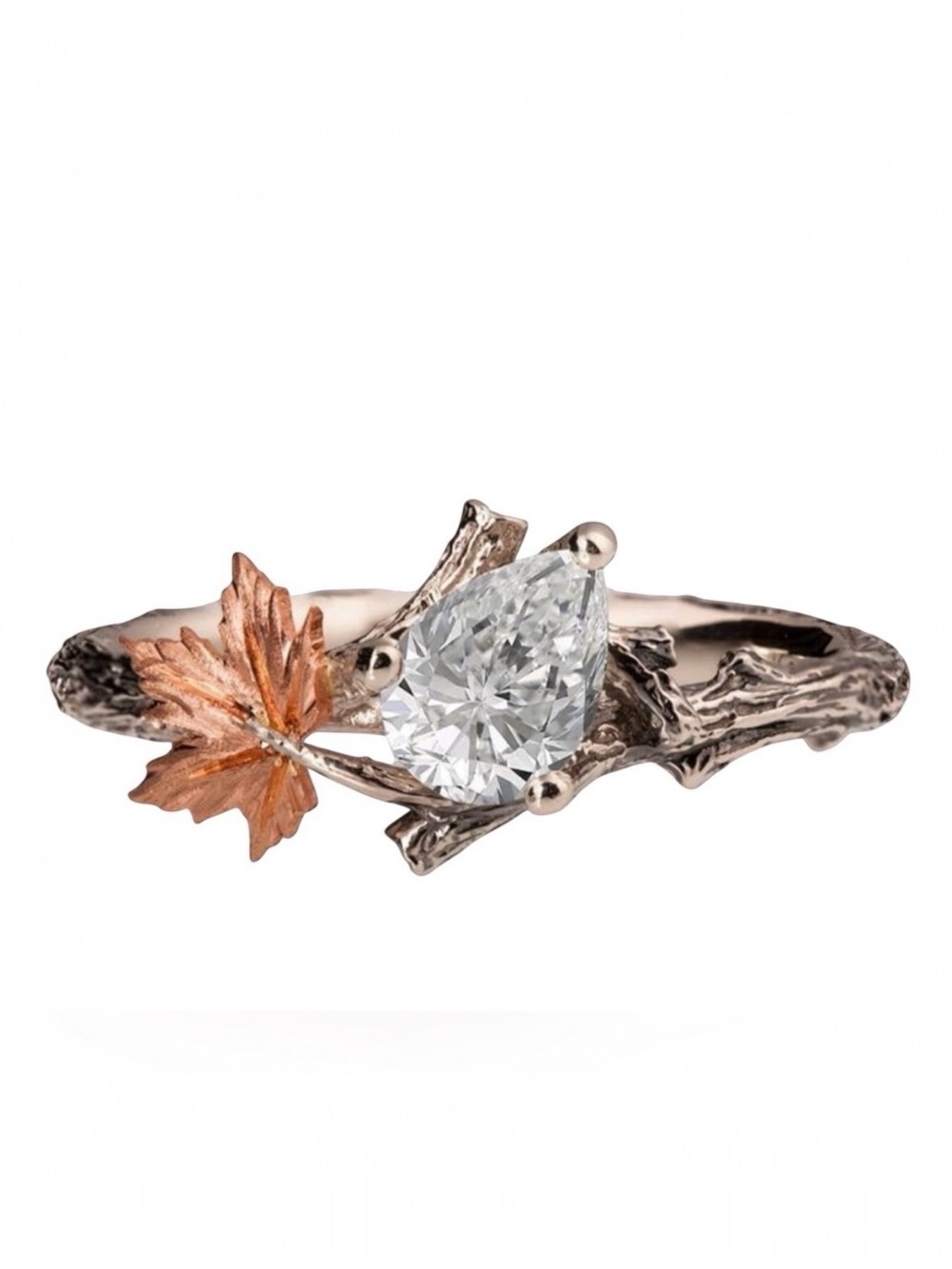 Silver Plated Nature Inspired Leaf Ring. New.